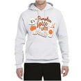 thumbnail image 2 of Wild Bobby It's Pumpkin Spice Latte Season Orange Black and White Halloween Unisex Hoodie Sweatshirt, White, Large, 2 of 6