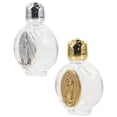 thumbnail image 2 of 2pcs Embossed Glass Holy Water Bottles Portable Pocket Size, 2 of 8