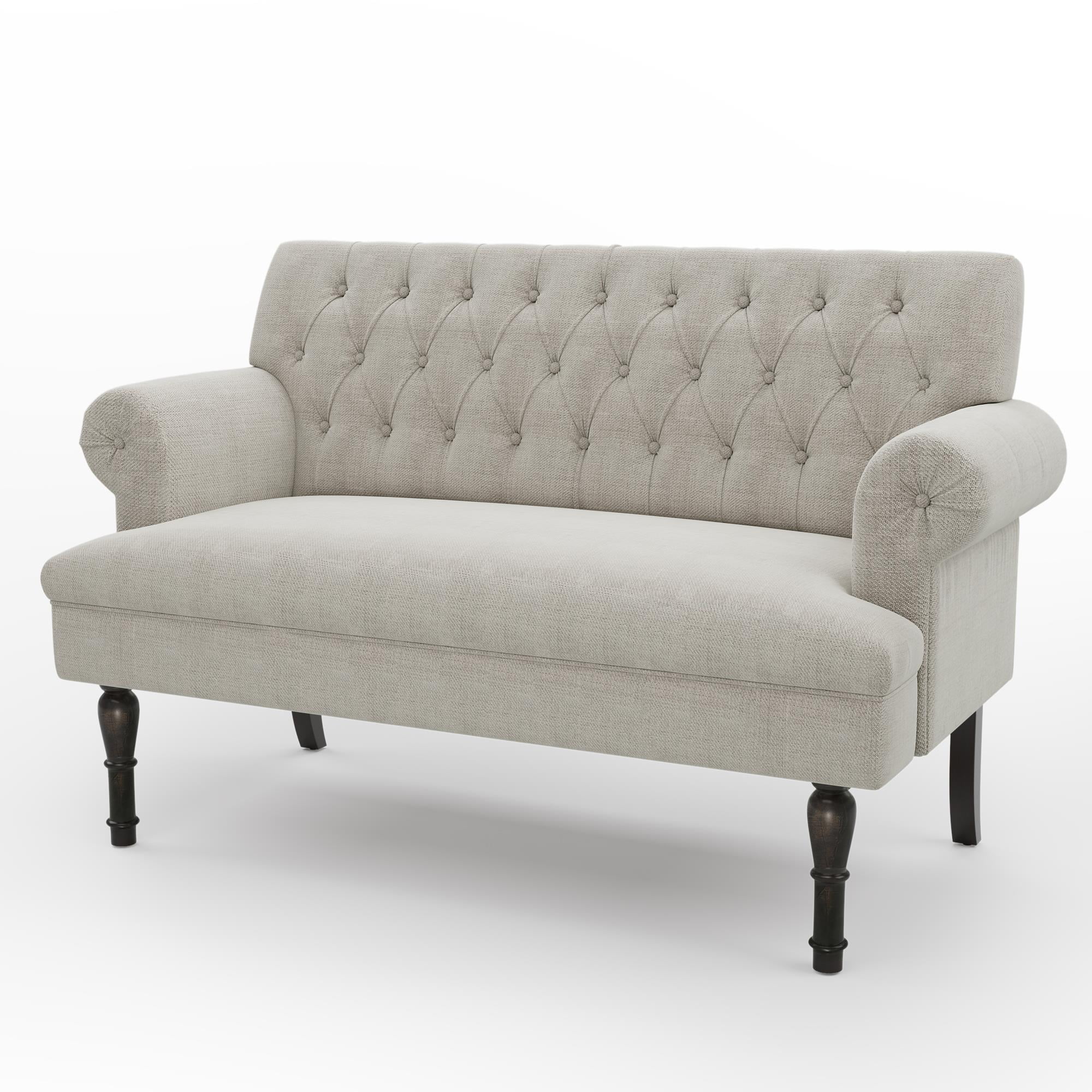 BaytoCare Fabric Chesterfield Settee Button Tufted Scrolled Arm ...