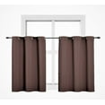 thumbnail image 2 of K30 2 Panels Brown thermal short curtain blackout 100% privacy for kitchen bathroom decor with grommets top size 28" wide X 36" length each panel, 2 of 4