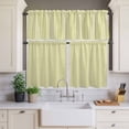 thumbnail image 4 of 3 Piece Kitchen Curtains and Valances Set Yellow Striped Cafe Curtains 36 Inch Length Modern Simple Farmhouse Beige Vintage Valance & Tier Curtain for Living Room Bedroom Window 54"x18"+27"x36"*2, 4 of 6