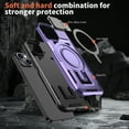 thumbnail image 3 of ELEHOLD Magnetic Case for iPhone 15 Pro, Military Grade Shockproof Rugged Case Built-in Metal Camera Cover with Stand,Purple, 3 of 6
