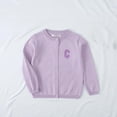 thumbnail image 4 of Gyexs Kids Cardigan Sweaters for Little Girls Fashion Letter Prints School Uniform Fall Winter Clothes (Light Purple, 5-6 Years), 4 of 4