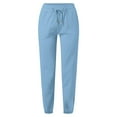 thumbnail image 4 of IDALL Linen Pants Women Petite Pants Women Solid Cotton And Linen Drawstring Loose Casual Leggings Lounge Pants Women Baggy Pants Light Blue L, 4 of 4