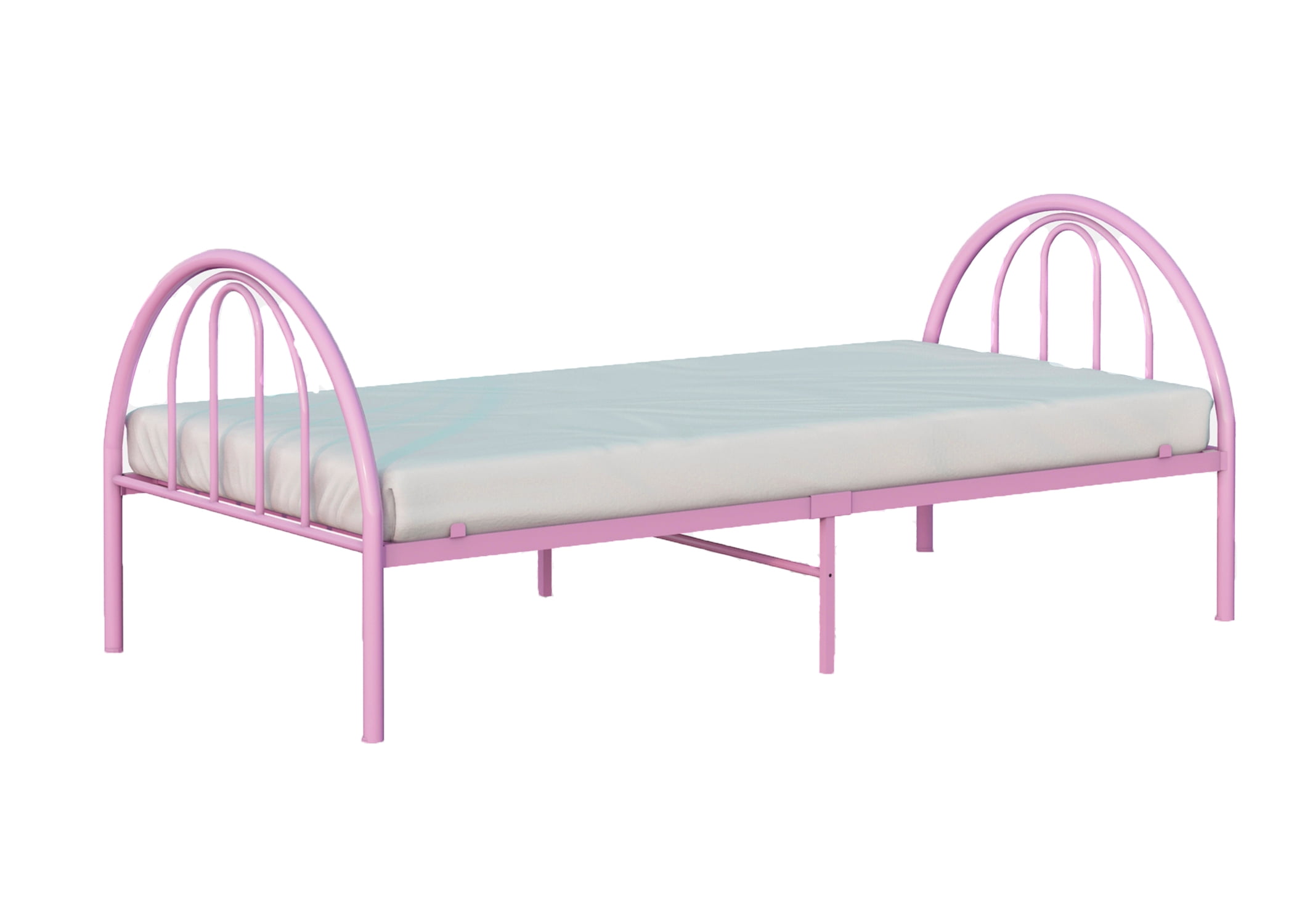 Pink metal online twin bed