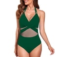 thumbnail image 1 of Aayomet Maillot de Bain pour Femmes Résistant au Chlore Col Carré une Pièce,GN2 TG, 1 of 4