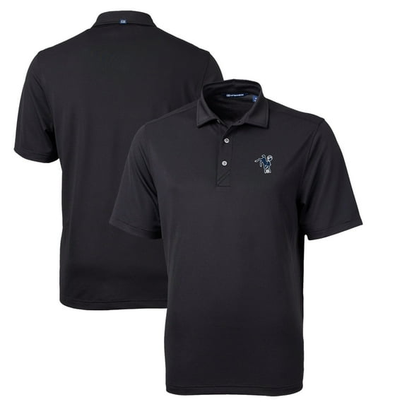 Men's Cutter & Buck Black Indianapolis Colts Throwback Logo Virtue Eco Pique Recycled Polo