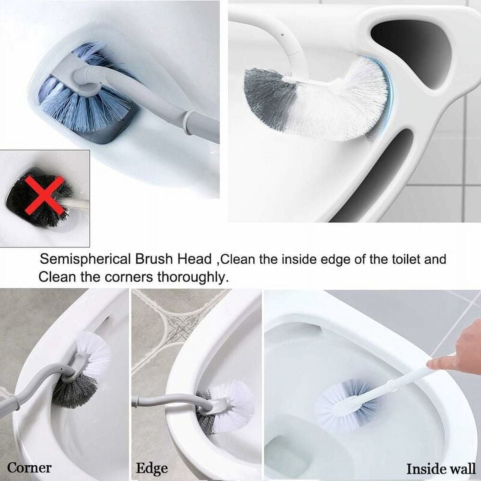 Heavy Duty Toilet Brush, Curved Design Toilet Brush for Unmatched Hygiene, Sturdy Construction ABS Ensures Durability, Quick Drying Vented Design, Hanging Storage for Compact