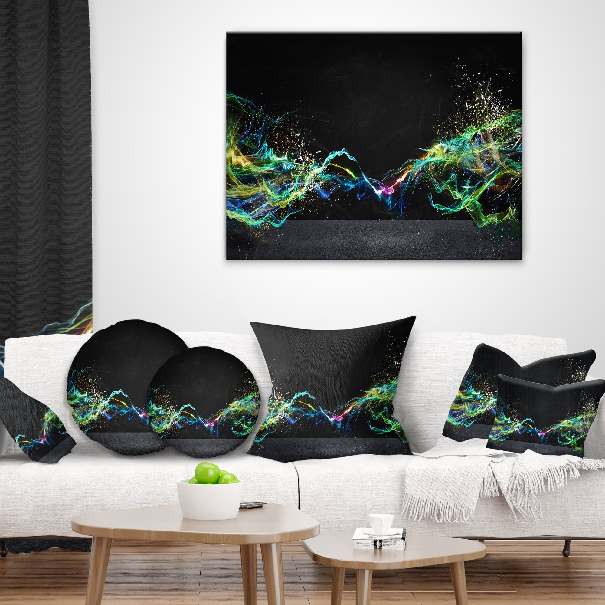 Designart Abstract Motion Banner - Contemporary Throw Pillow - 18x18