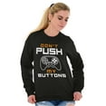 thumbnail image 3 of Dont Push Buttons Video Gamer Unisex Plus Fleece Graphic Sweatshirt Brisco Brands 3X, 3 of 5