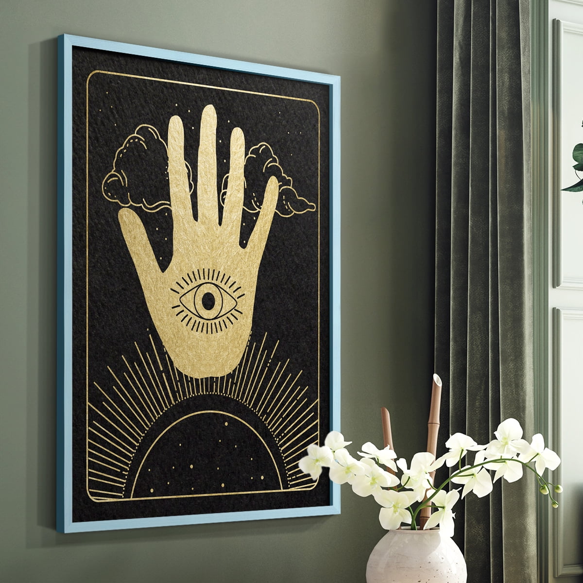 Celestial Palm in Paper Solid Wood 8 x 10 Framed Print