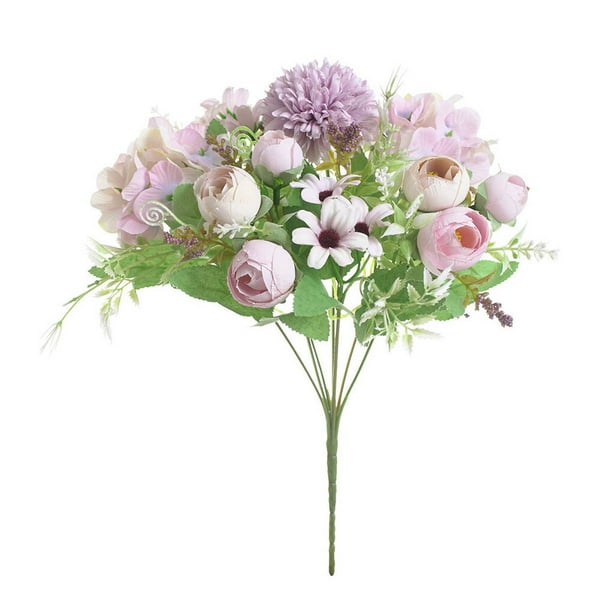 Billuyoard 2020 nueva de flores de Rosa artificiales escritorio ramo de rosas decorativo fiesta de boda Flores artificiales morado claro PC 1