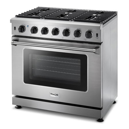 Thor Kitchen - 6.0 Cu.Ft Freestanding Gas Convection Range with Storage Drawer- Stainless Steel/Steel Liquid Propane - Stainless steel