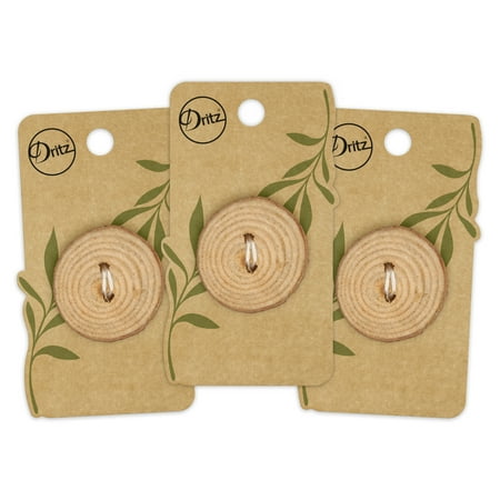 UPC: 0072879308341 | Dritz Sustainable Wood Grain Round Button 30mm Light Brown 3 Pack