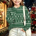 thumbnail image 6 of BLVB Kids Ugly Christmas Sweater Girls Boys Holiday Pullover Crewneck Long Sleeve Tops Knitwear for Aged 5-15 Years(Green,11-12 Years), 6 of 7