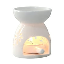 OUNONA Ceramic Incense Burner for Aromatherapy Oil with White Color and Stove Design 6063760