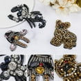 thumbnail image 6 of 3 Styles Rhinestone Beaded Applique Animal Scorpion Dog Cattle Decorative Sew on Embroidery Patches Appliques for DIY Craft Party Dress Costume Jeans Shoes Bag Hat Decor Repair Colorful, 6 of 7