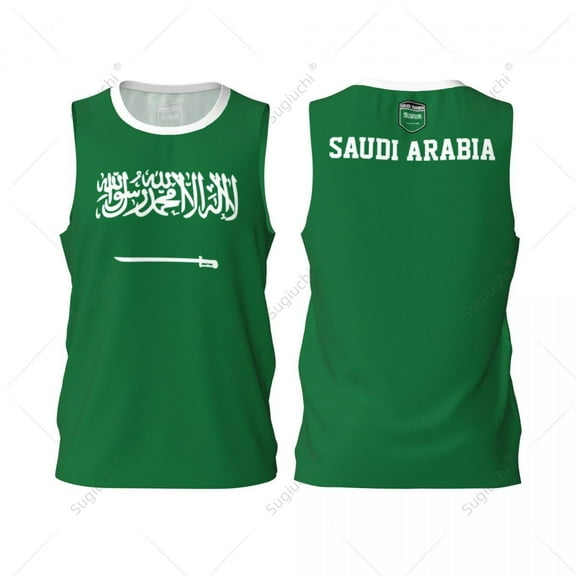 Saudi Arabia Flag Men Basketball Sports Jersey Running Fitness Multifunction Sleeveless tshirt Exclusive Custom Name Nunber