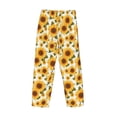 thumbnail image 3 of Lsque Yellow Polka Dot Sunflower Print Men's Pajama Pants, Lounge Pant - Comfortable Home Wear,Elastic Waistband, Stylish Design-Large, 3 of 9