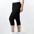 thumbnail image 6 of MLQIDK Pedal Pushers for Women Yoga Leggings Knee Length Trendy Summer Elastic Waist Cropped Pants Dressy Casual Yoga Capris with Pockets Black L, 6 of 6