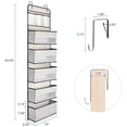 thumbnail image 3 of Over The Door Organizer Storage 6 Layers, Wall Mount Hanging Organizer with 5 Large Pocket Organizers and 3 Small Pockets for Baby Essentials, Toys, Cosmetics, and Sundries (Beige, 1 Pack), 3 of 7
