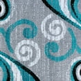 thumbnail image 6 of Emma + Oliver 3x16 Scraped Look Ultra Soft Plush Pile Olefin Accent Rug in Turquoise, Gray, Black and White Swirl Pattern, Jute Backing, 6 of 6