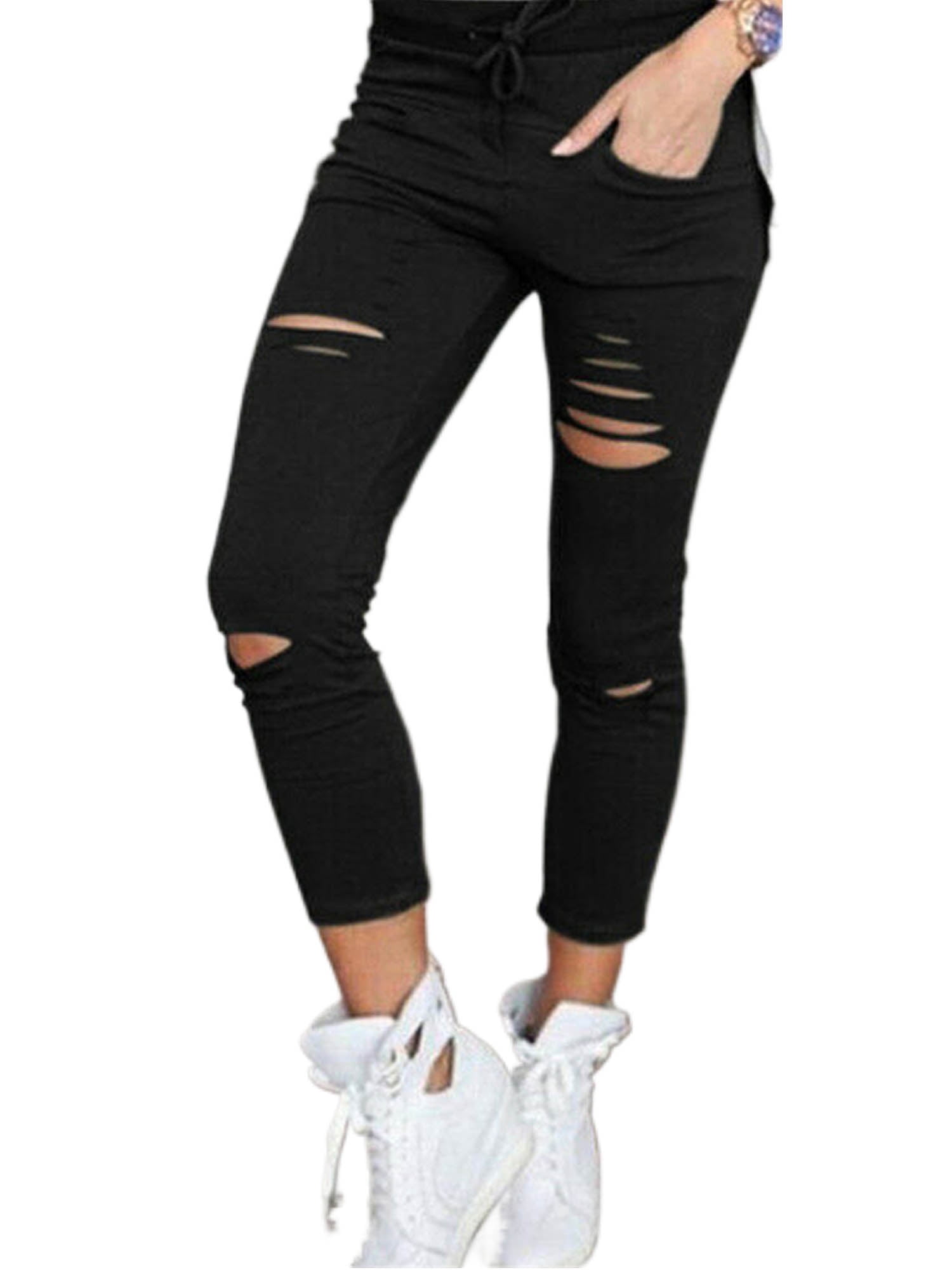 Black Distressed Leggings