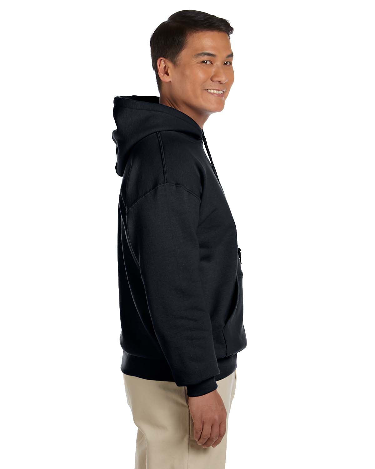 GILDAN G185 ADULT HEAVY BLEND 8 OZ., 50/50 HOOD, Black, 4X