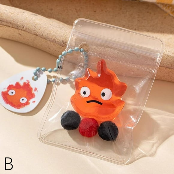 Calcifer Fire Demon Hayao Miyazaki Howl'S Moving Castle Peripheral Creative Toys Blue Fire Red Fire Squeeze Music