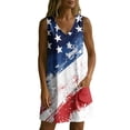 thumbnail image 5 of QUNYINEY Midi Womens Plus Size Dresses A Line Patriotic Sleeveless Independence Day Sundress Casual V Neck Summer Loose Fit with Pockets Dresses, 5 of 6