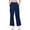 Blue, variant on hoksml Womens Cargo Pants Solid Color Drawstring Casual Pants Elastic Waist Wide Leg Workwear Pants Multi-Pockets Ankle-tied Pants‌