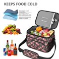 thumbnail image 5 of Lunch Box Pioneer Flower Floral Print Pattern Insulated Lunch Bag for Women Men,Medium Leakproof Lunchbox Cooler Bag Adjustable Strap,10 X 6.7 X 8 Inches, 5 of 6