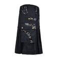 thumbnail image 1 of Nueva falda escocesa de verano para hombre, falda plisada con costuras en contraste a cuadros con bolsillo Pompotops oipoqjl22760, 1 of 6