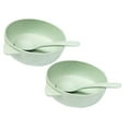 thumbnail image 1 of Oleegame 2PC Stainless Steel Cutlery Set 2Pcs/Set Baby Feeding Food Wheats Handled Bowl Spoon Training Tableware Green, 1 of 8