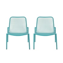 Christopher Knight Home Bucknell Outdoor Modern Iron Accent Chairs (Set of 2) by - 26.00" W x 22.25" L x 26.00" H Matte Teal