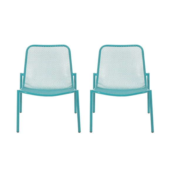 Christopher Knight Home Bucknell Outdoor Modern Iron Accent Chairs (Set of 2) by - 26.00" W x 22.25" L x 26.00" H Matte Teal