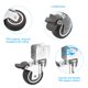 thumbnail image 4 of Ruedas giratorias de 2" con soporte en U de 3/4", 4 paquetes de ruedas giratorias silenciosas de repuesto con freno, 4 of 6