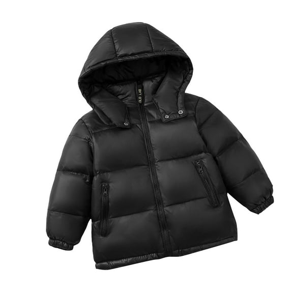YunPes Boys Winter Coat Windproof Warm Hooded Zip Up Quilted Puffer Jacket with Pockets Teen Kids Girls Daily Outdoor Outerwear