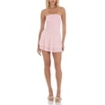thumbnail image 2 of SUNSIOM Robe Mini Froncée pour Femmes Robe d'Été Sans Bretelles Couleur Unie Robe Courte Superposée, 2 of 5