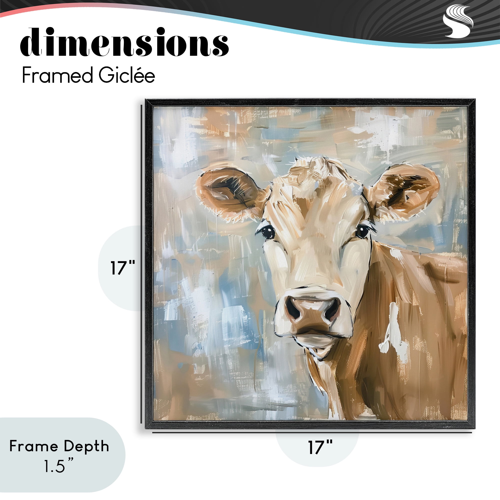 Stupell Industries The Brown Cow Abstract Black Framed Giclee Art, design by Tina LeCour