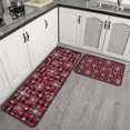 thumbnail image 2 of Red and Black Christmas Snowflake Pattern Kitchen Rugs Sets Of 2,Anti Fatigue Kitchen Mat Rugs Non Slip Washable,Decorative Kitchen Floor Mats for Kitchen,Sink,Laundry,17"X30"+17"X47", 2 of 7
