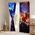 thumbnail image 3 of jejeloiu Red Blue Dragon Curtains Pack of 2 (42x84 Each),Wild Animal Curtains Blackout,Western Fantasy Bedroom Curtains For Teens,Breathable Home Decor, 3 of 6