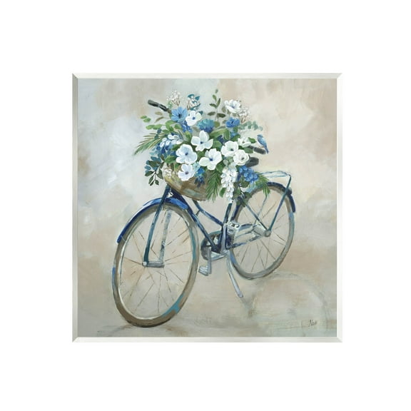 Flower Blooms Bicycle Basket Botanical & Floral Graphic Art Unframed Art Print Wall Art