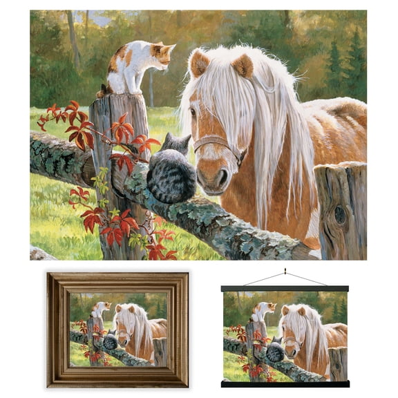 3D LiveLife Lenticular Wall Art - Just Visiting Horse Poster by Deluxebase, Unframed