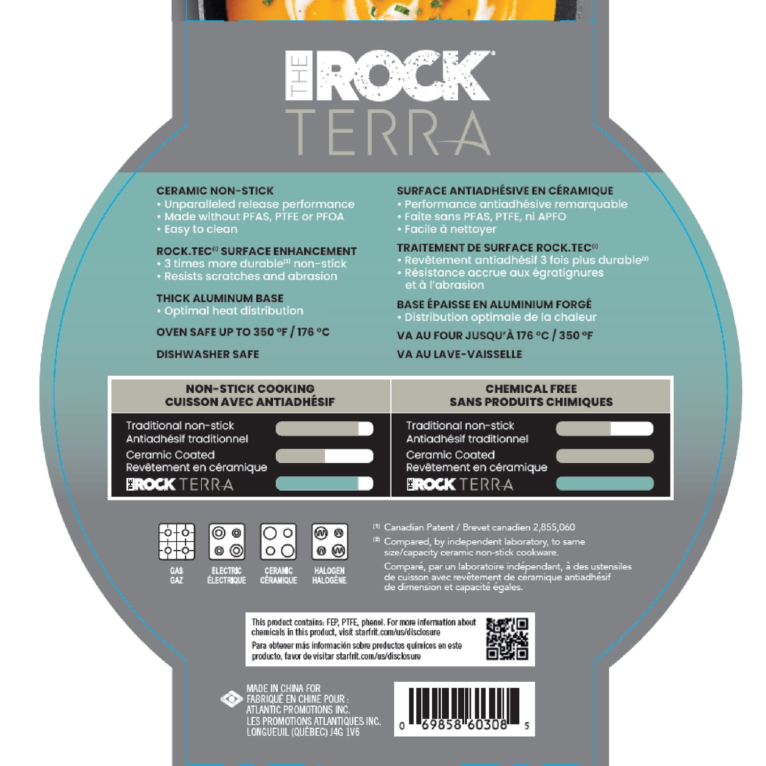 THE ROCK by Starfrit Terra 2 qt Nonstick Aluminum Saucepan with Bakelite Handle