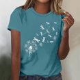 thumbnail image 1 of Fiudx Camisas de Mujer Blusa de Manga Corta con Cuello En V y Estampado Informal para Mujer, 1 of 4