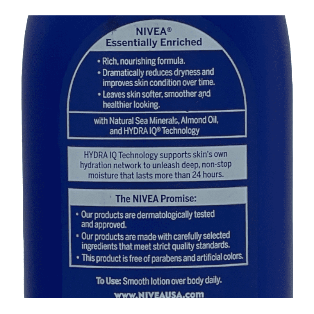3 Pack NIVEA Essentially Enriched Body Lotion Almond Oil Very Dry Skin 16.9 oz