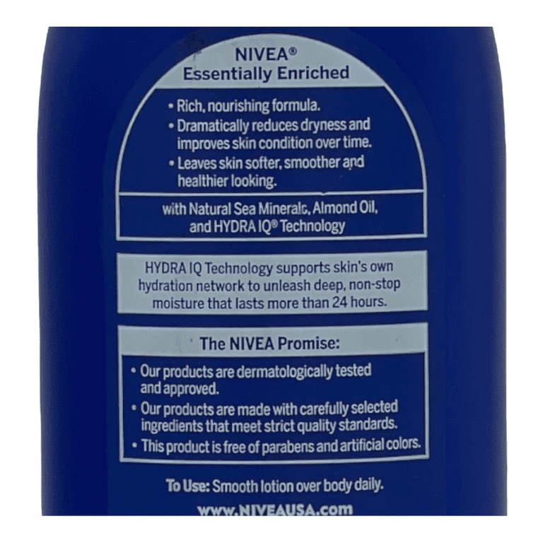 nivea skinwhite glutathione ingredients Essentially Enriched Nourishing Body Lotion 16.9 oz for Dry to Very Dry Skin (Pack of 2) Helps To Boost The Skin Renewal Process SkinWhite Whitening Deodorant Power Whitening