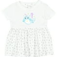 thumbnail image 3 of Inktastic Happy 1st Birthday with Cute Narwhal Stars and Bubbles Girls Baby Dress, 3 of 5