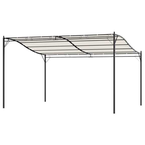 Homiyad 13' x 10' Outdoor Pergola Gazebo, Steel Patio Canopy with Weather-Resistant Fabric and Drainage Holes, Cream White